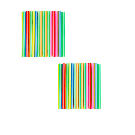 50 Extra Large Plastic Bubble Tea Smoothie Straws - Assorted Colors Sturdy Extra Wide Design Summer Parties Celebrations 2 Pack