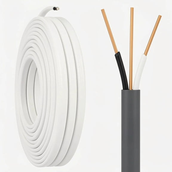50 FT 14/2 UF-B Underground Feeder Wire with Ground, 600V PVC Direct Burial Cable, Gray