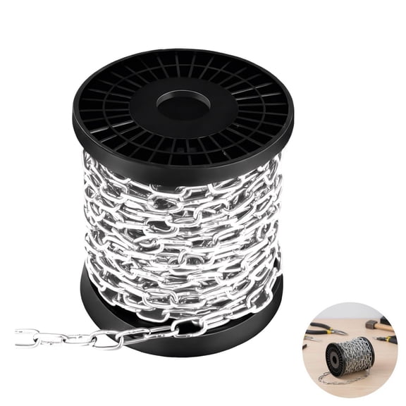 50 FT 304 Stainless Steel Chain Bulk, 2.0mm Width Cabe Link Chains, Hanging Chain with Welding Links, Rustproof, Polished Surface, Flexible Connection, Stainless Steel Jack Chains for DIY