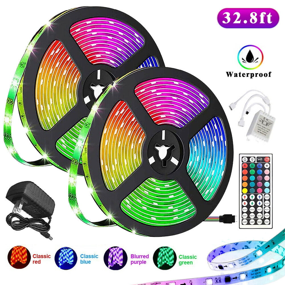 50 FT Flexible 3528 RGB LED SMD Strip Light Remote Fairy Lights Room TV Party Bar