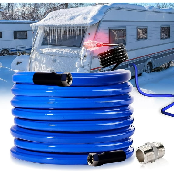 50 FT Heated Water Hose for RV -45 ℉ Antifreeze Drinking Garden Hose RV Camper Accessories