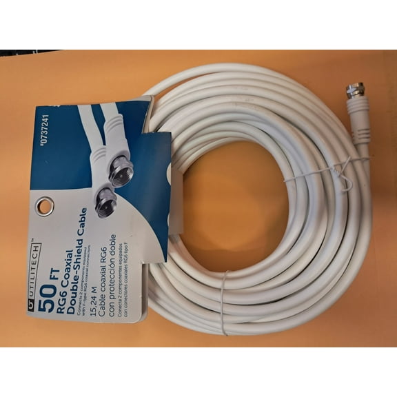 50 FT RG6 COAXIAL DOUBLE-SHIELD CABLE