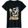 thumbnail image 1 of 50 & Fabulous 50 Years Old 50th Birthday Diamond Crown Shoes T-Shirt, 1 of 3
