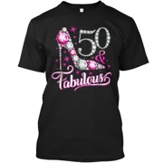 50 Fabulous T 50th Birthday Shi T-Shirt Made in the USA Size S to 5XL