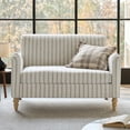 thumbnail image 1 of Tina's Home 50" Soft Farmhouse Loveseat Sofa with Slope Arms and Solid Wood Bobbin Legs for Modern Living Room, Stripe, 1 of 8