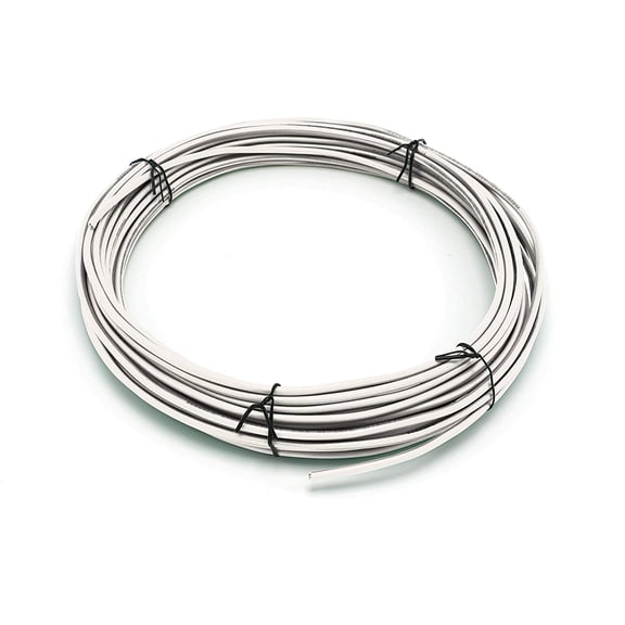 50 Feet (15 Meter) - Insulated Solid Copper THHN / THWN Wire - 10 AWG, Wire is Made in the USA, Residential, Commerical, Industrial, Grounding, Electrical rated for 600 Volts - In White