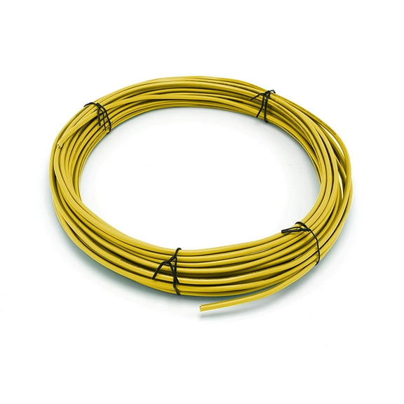 50 Feet (15 Meter) - Insulated Solid Copper THHN / THWN Wire - 14 AWG, Wire is Made in the USA, Residential, Commerical, Industrial, Grounding, Electrical rated for 600 Volts - In Yellow