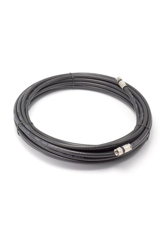 50' Feet, Black RG6 Coaxial Cable (Coax Cable) with Weather Proof Connectors, F81 / RF, Digital Coax - AV, Cable TV, Antenna, and Satellite, CL2 Rated, 50 Foot
