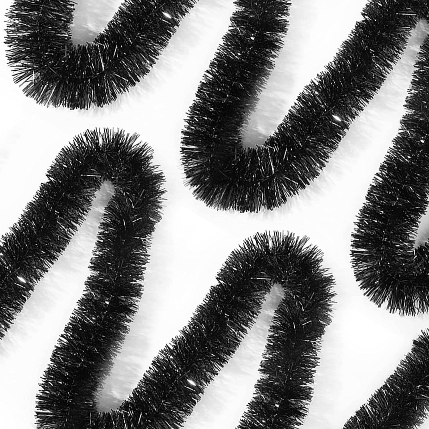 50 Feet Black Tinsel Garland Christmas Foil Tinsel Garland Decoration