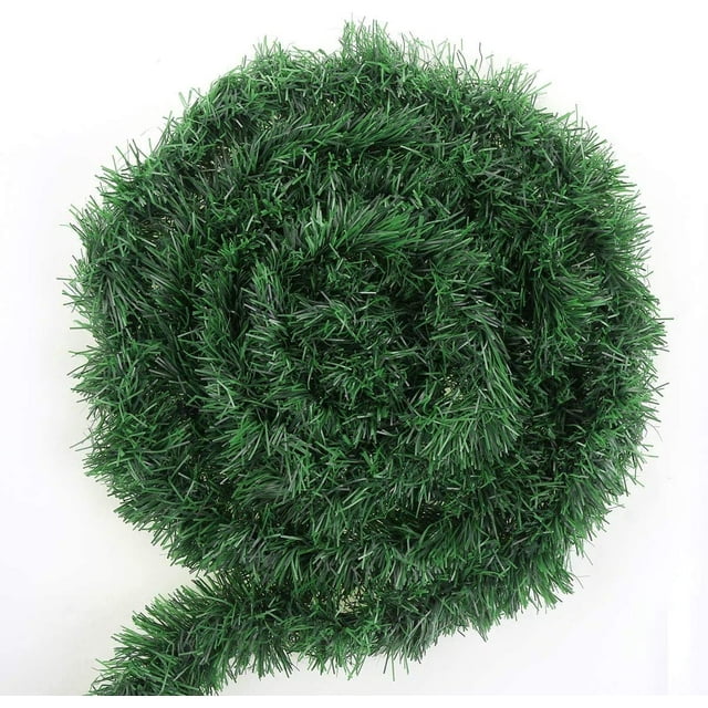 50 Feet Green Tinsel Garland Artificial Christmas Pine Decorative ...