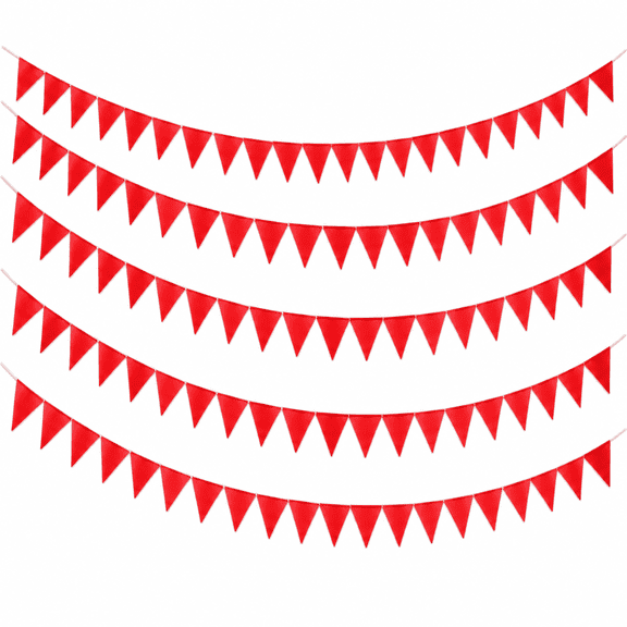 50 Feet Pennant Banner 40 Triangle Flags String, Red