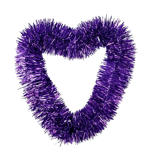 50 Feet Purple Christmas Foil Garland - Material, Fluffy, Easy to Shape, for Holiday Tree, Wall & Event Decor