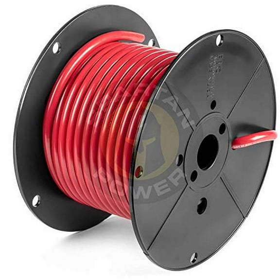 50 Feet Red 4 AWG Battery Cable by Spartan Power Made in The USA UL Listed 100% Pure Cooper Wire