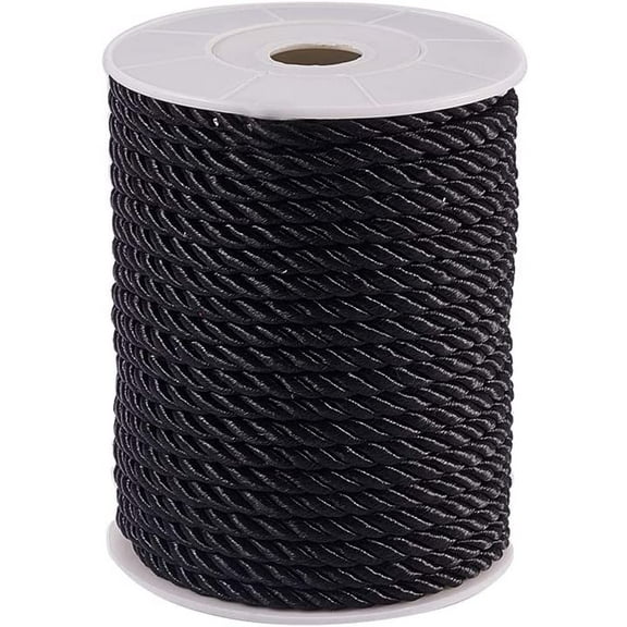 50 Feet Twisted Cord Rope Craft Nylon Rope 5mm 3 Strand Multipurpose Utility Cord Trim Choker Thread DIY