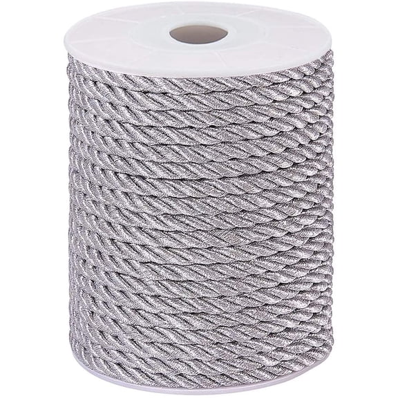 50 Feet Twisted Cord Rope Craft Nylon Rope 5mm 3 Strand Multipurpose Utility Cord Trim Choker Thread for Jewelry