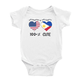 thumbnail image 1 of 50% Filipino + 50% American = 100+% Cute Baby Bodysuit Newborn Clothes Outfits (White, 3-6 Months), 1 of 1