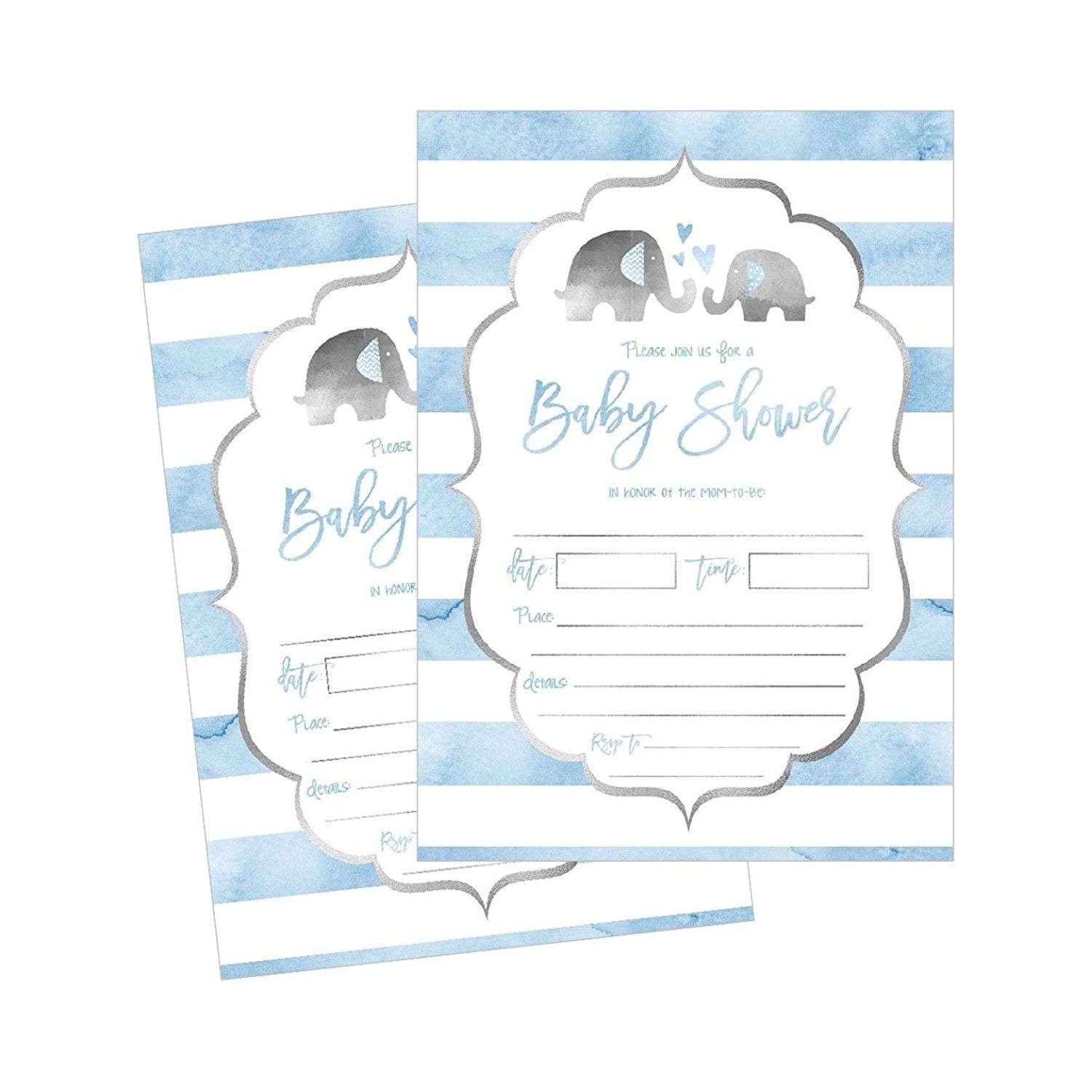 50 Fill in Baby Shower Invitations, Baby Shower Invitations Elephant