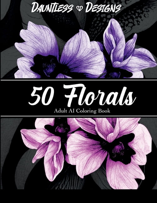 50 Florals: Adult AI Coloring Book, (Paperback)