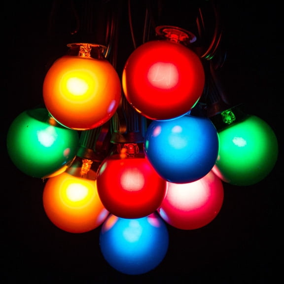 G40 Assorted Satin String Lights with Black Wire