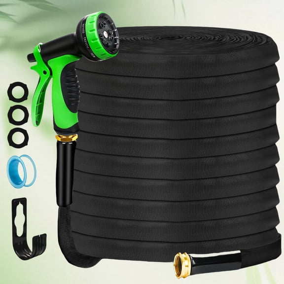 50 Foot Garden Hose, Strong and Durable, Outdoor Lightweight, Not Easy to Expand High-pressure Flat Pipe 34-19 Brass Joint, Suitable for Courtyard Lawn Car Washing