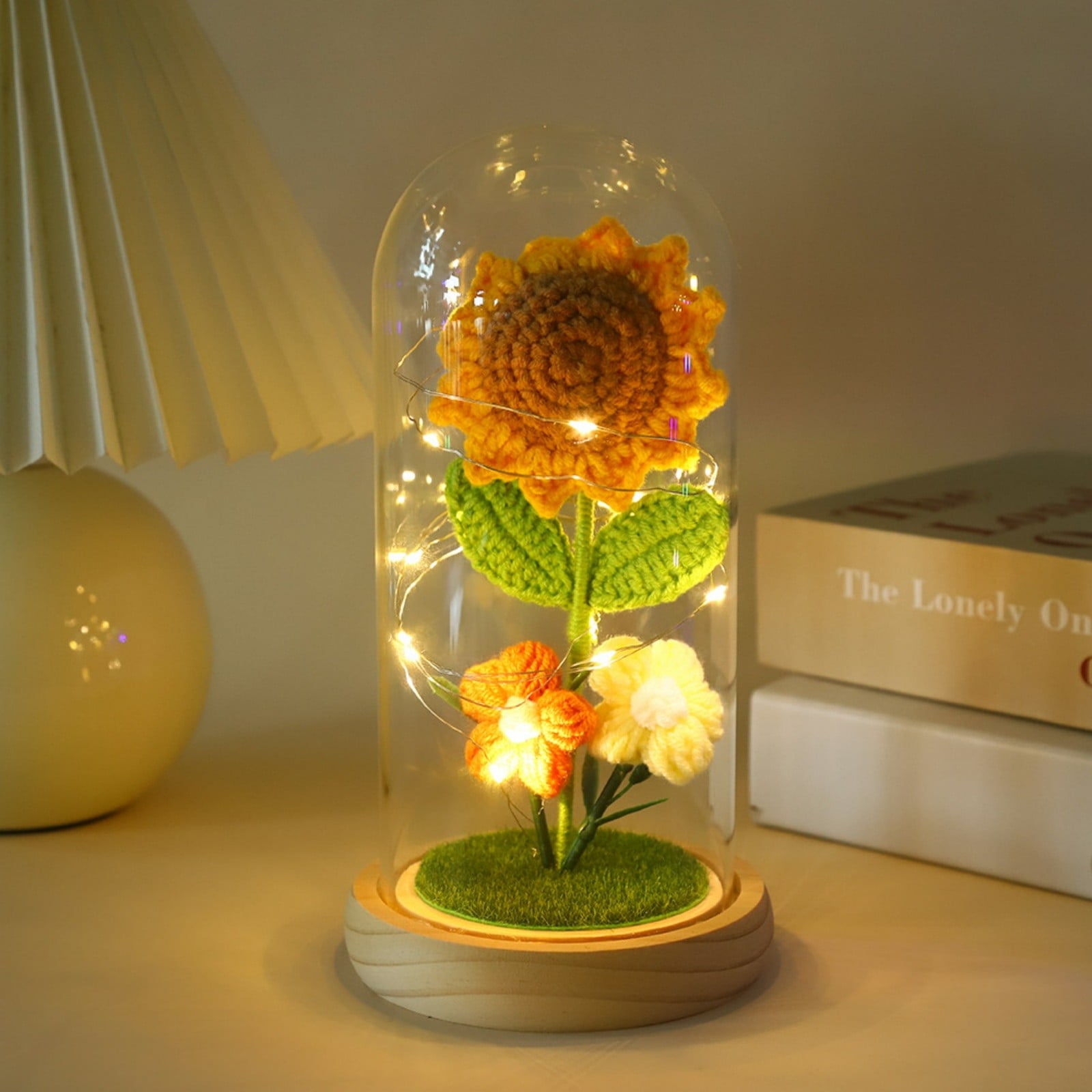 Real Preserved Rose In Glass Dome With LED Light – Eternal Flower Gift For Her, Valentine’s, Mother’s Day, Birthday