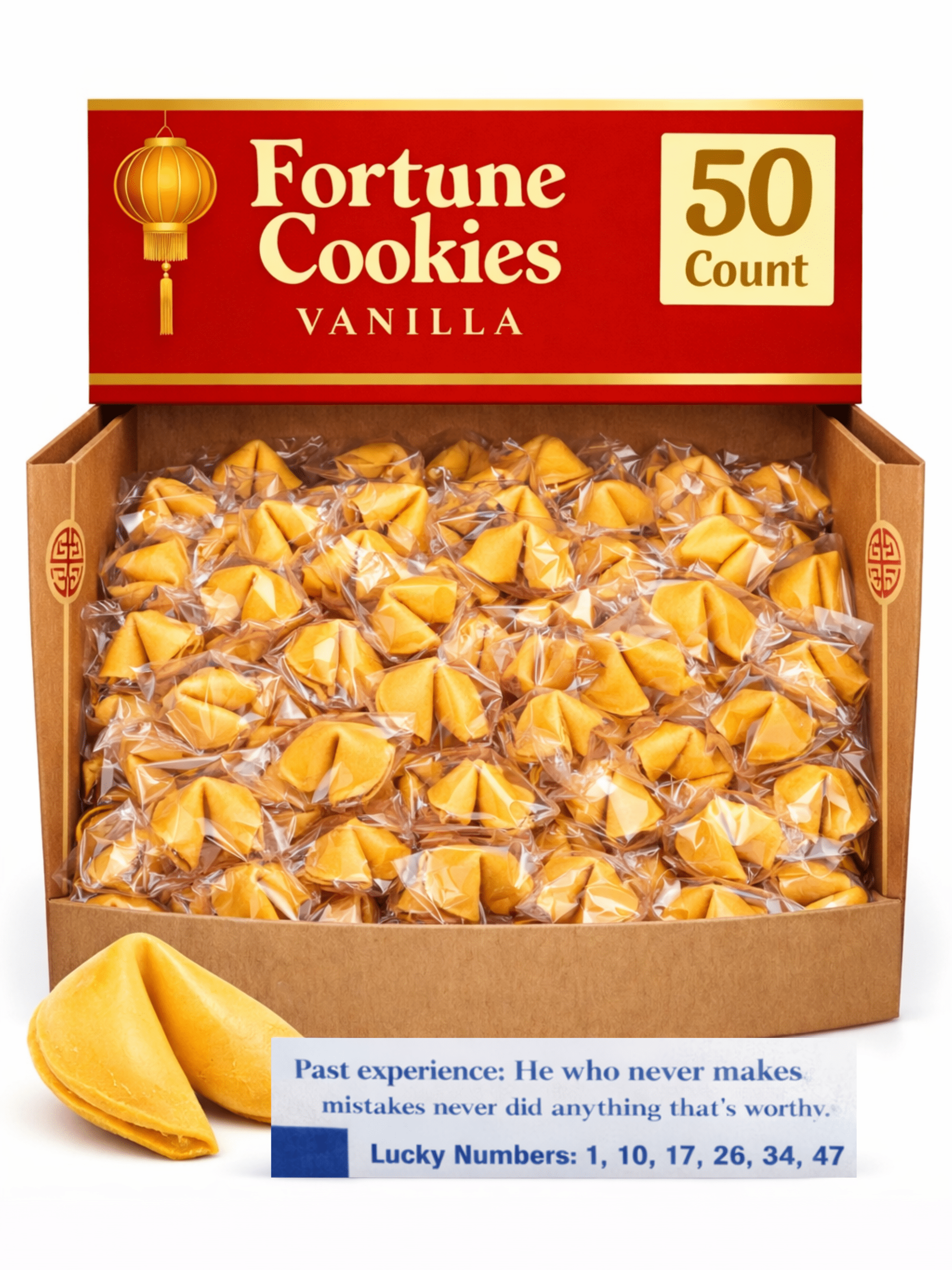 Practically Pampered, Fortune Cookies, 50 ct, Individually Wrapped