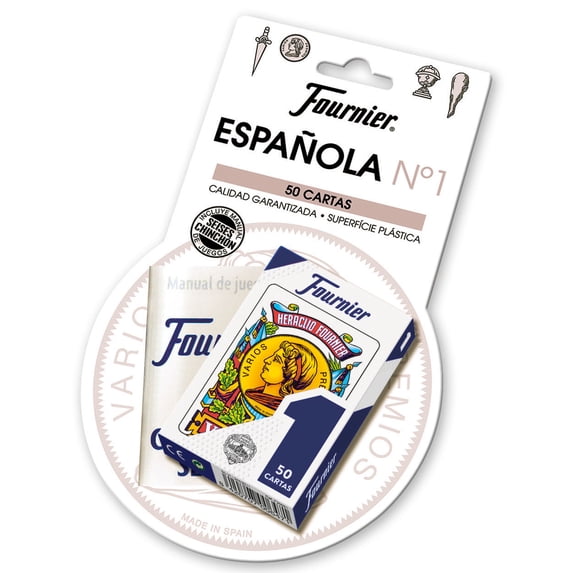50 Fournier Spanish Playing Cards Tuck Case SeiSes Chinchon Instructions Blu
