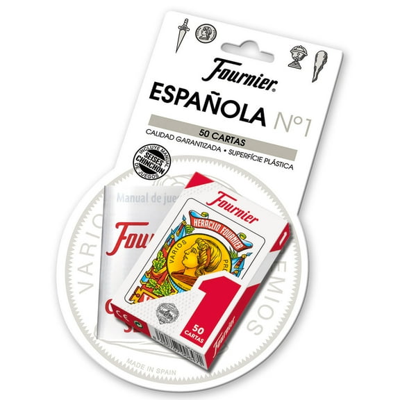 50 Fournier Spanish Playing Cards Tuck Case SeiSes Chinchon Instructions Red