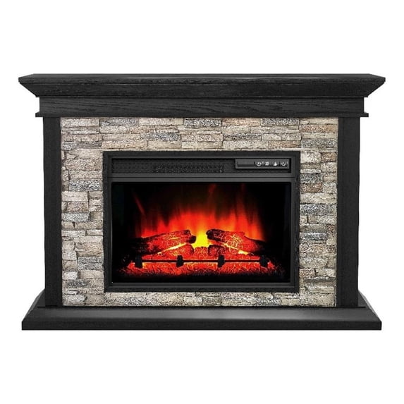 50" Freestanding Electric Fireplace - No Assembly Required - Deep Dark Brown
