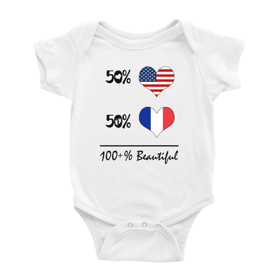 50% French + 50% American = 100+% Beautiful Funny Baby Clothing Bodysuits For Boy Girl