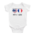 thumbnail image 1 of 50% French + 50% American = 100+% Cute Baby Bodysuit Newborn Clothes Outfits (White, 12-18 Months), 1 of 5