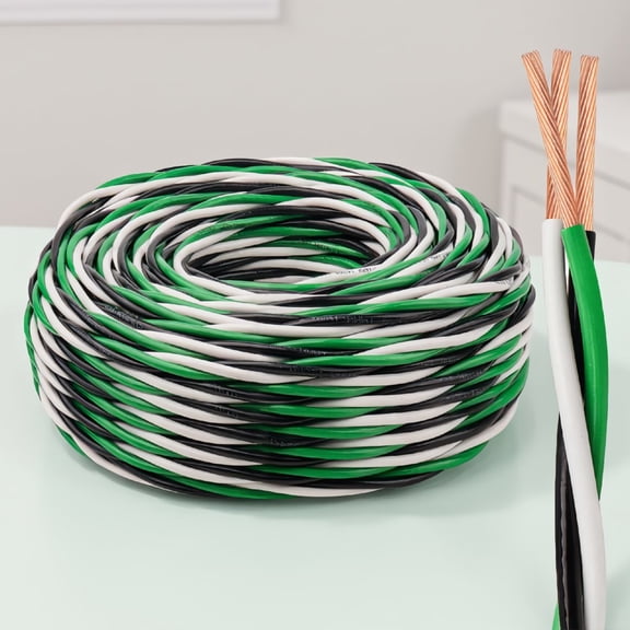 50 Ft 12 AWG THHN Wire 3-Color Set, Stranded Copper THHN/THWN-2 600V Wire for Conduit, Black White Green