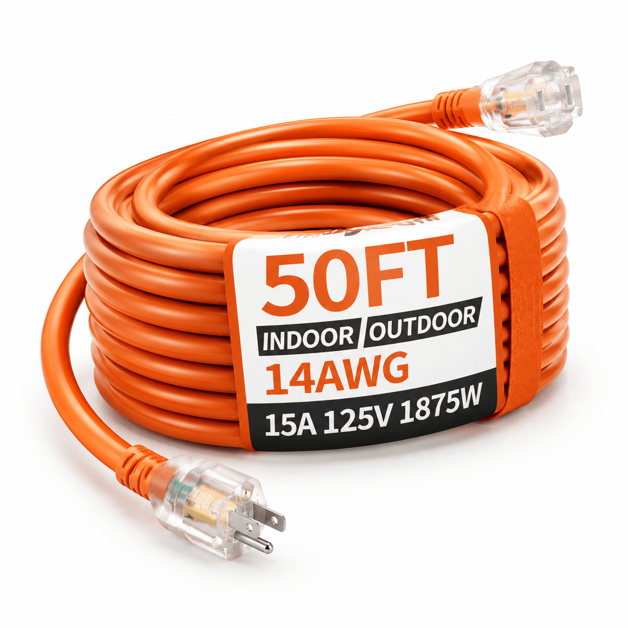 Slippers Heavy 50 Ft 14 Awg Heavy Duty Extension Cord Waterproof - Walmart.com