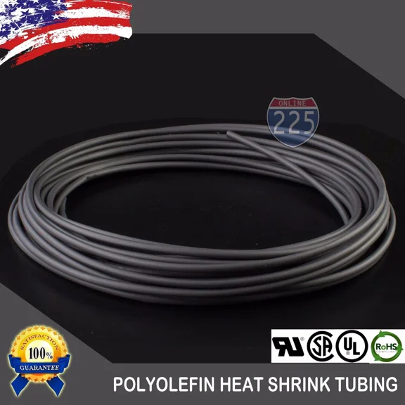 50 Ft. 50' Feet Black 1/8" 3Mm Polyolefin 2:1 Heat Shrink Tubing Tube Cable Ul