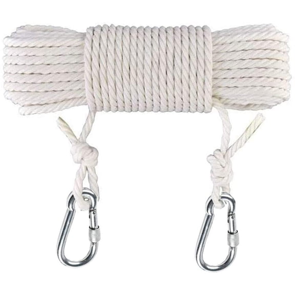 50 Ft Clothesline Long Clothes Line, Cotton Clothesline Rope Laundry Line Rope Craft Drying Rope Adjustable forCamping Travel & Home Use DIY Rope as Candle Replacement Wick Laundry Line Dryer Rope