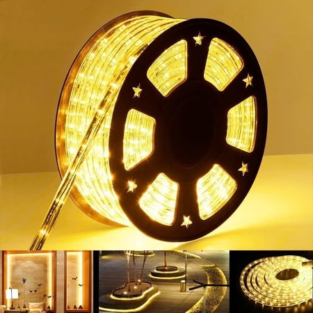 50 Ft Landscape Lighting with Remote LED Rope Lights Indoor/Outdoor Fairy Light for Halloween Xmas Party Pool Wedding Garden 4 Modes Warm White