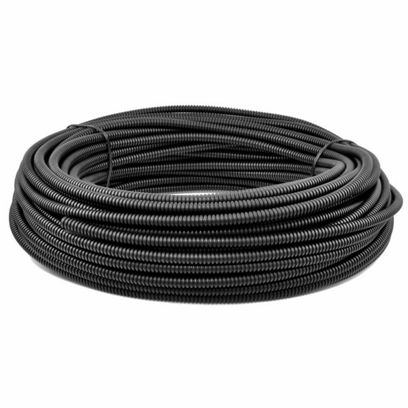 50 Ft. Long 1/8 Inch Diameter Polyethylene Flexible Split Loom Tubing Coil Black