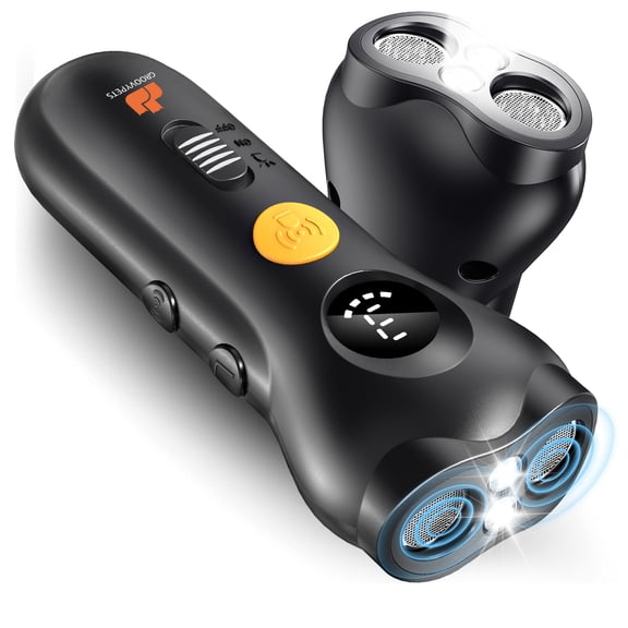 50 Ft Range Ultrasonic No Bark Training Humane Barking Deterrent Device with 2X Ultrasonic Emitters,Black