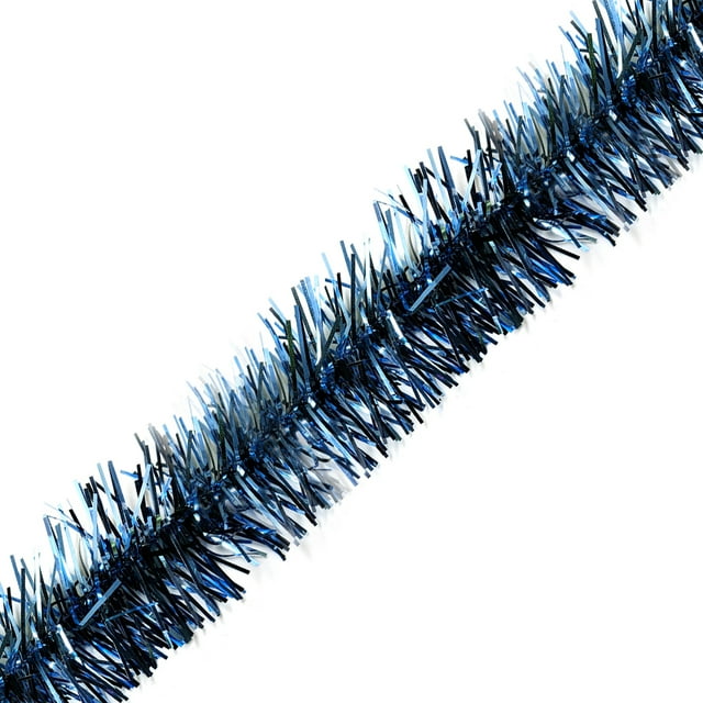 50 Ft Theme Silky Tinsel Garland, Midnight Blue (Set of 2)