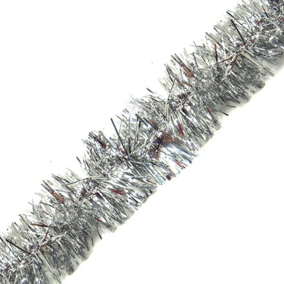 Brite Star 50 Ft Theme Silky Tinsel Garland, Silver (Set of 2)