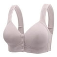 thumbnail image 1 of Up to 50% off Full Coverage Bra, Xunlbb Plus Size Women's Underwire Gathering Front Button Underwear Women's Comfortable Top Up Bra Plus Size Sports Bra(Gray,38), 1 of 2