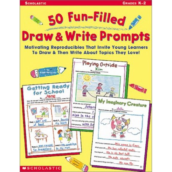 Pre-Owned 50 Fun-Filled Draw & Write Prompts: Motivating Reproducibles That Invite Young Learners to Draw & Then Write about Topics They Love! (Paperback) 043910615X 9780439106153
