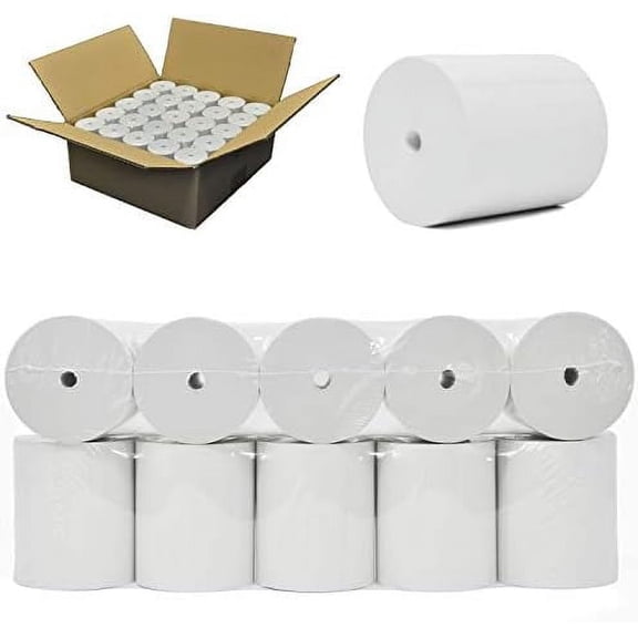 (50 GSM Coreless) 3 1/8 x 273 thermal paper roll 50 pack Cash Register Thermal Paper Rolls Bpa Free - $$Office