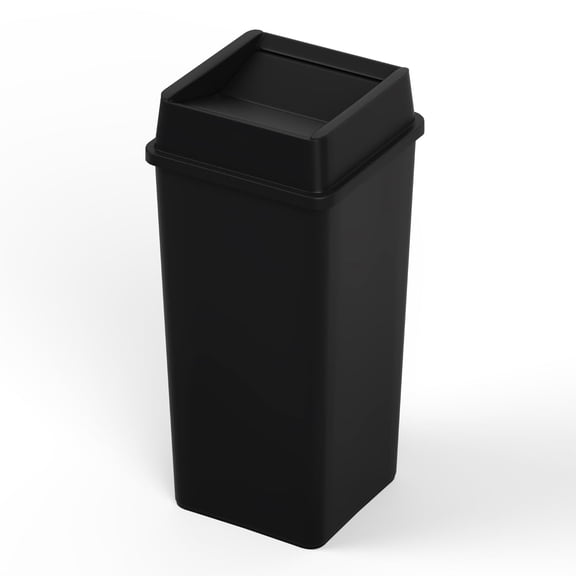 50 Gallon Black Square Commercial Trash Garbage Can with Lid | Kitchen Restaurant School Office Outdoor$$Household Cleaning Products & Supplies