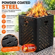 50 Gallon Burn Barrel for Outside - Heavy Duty Burn Cage Incinerator for Paper, Leaf, Yard Waste & Trash with Low Smoke Design, Fire Pit & Steel Drum Burn Box Without Bottom Grate