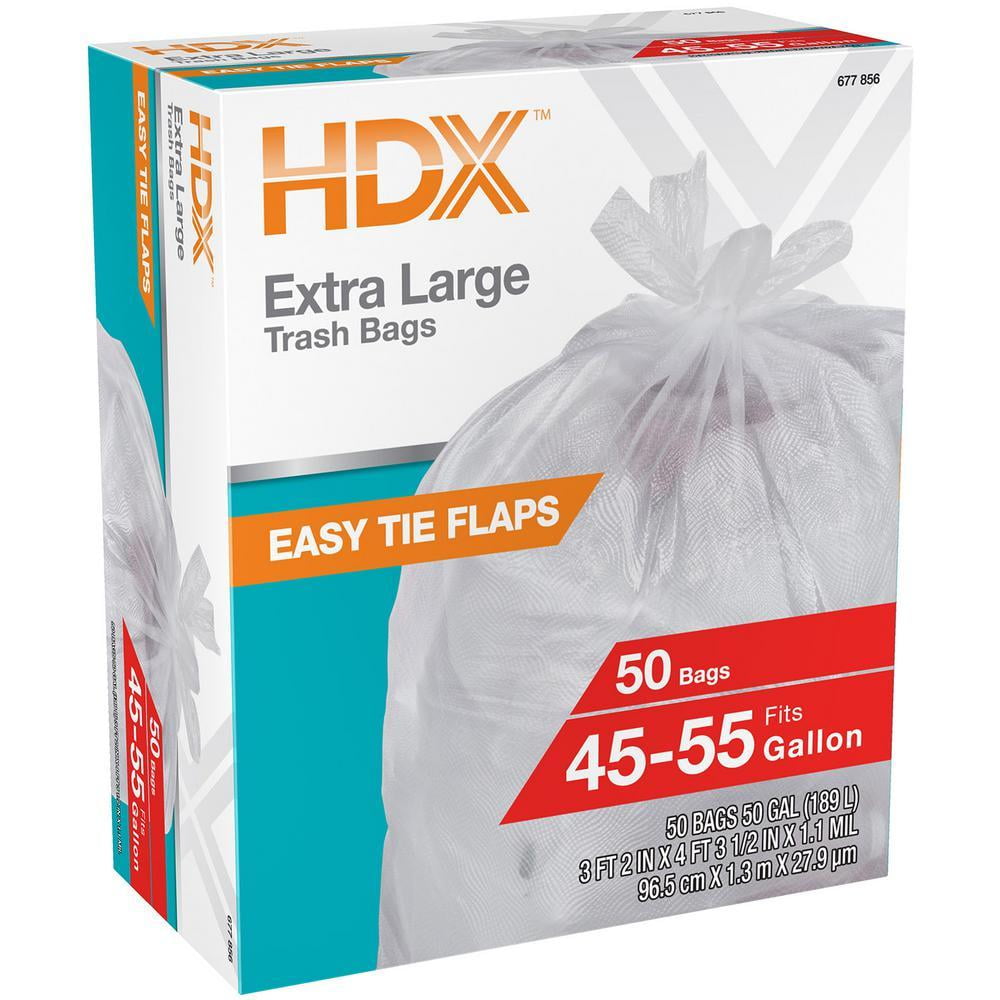 50 Gallon Clear Extra Large Trash Bags (50-Count) (D) 