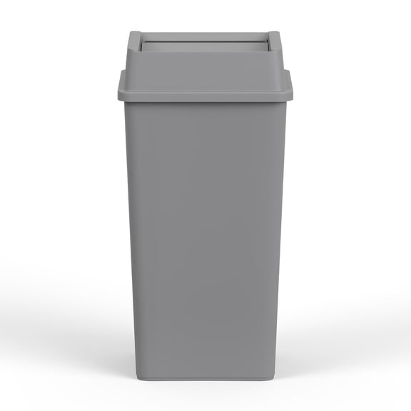 50 Gallon Gray Square Commercial Trash | Garbage Can with Lid - Office, Outdoor, Restaurant, Kitchen, School$$Household Cleaning Products & Supplies