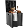 thumbnail image 1 of 50 Gallon Heavy-Duty Resin Storage Box | Lockable Waterproof Deck Chest for Home, Garden & Outdoor Furniture Protection - Black, 1 of 8