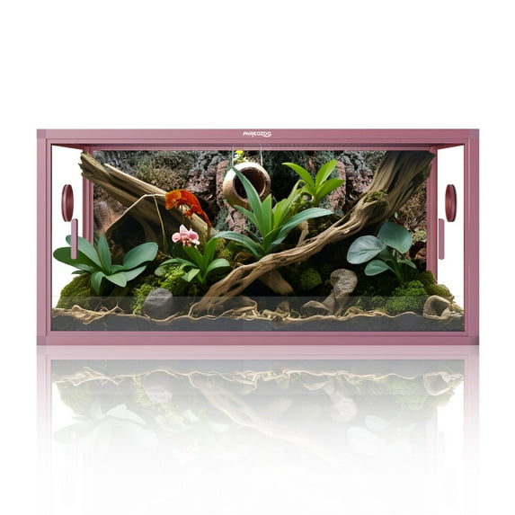 Phailozoo 50-Gallon Leopard Gecko Reptile Tank, Front Opening PVC Enclosure, 36L x 18W x 18H