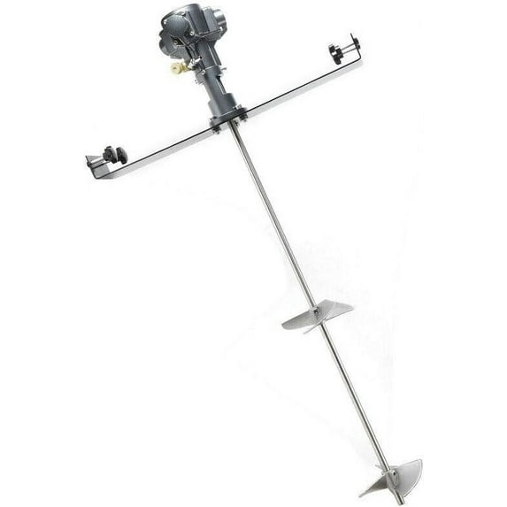 50 Gallon Pneumatic Paint Mixer, 50 Gallon Tank Barrel Concrete Mixers, 1/2HP Horizontal Paint Mixing Air Mixer Blender, Air Mix Clip Bracket Stainless Steel Bucket Paint Mixer 200L 50X8X7 inch